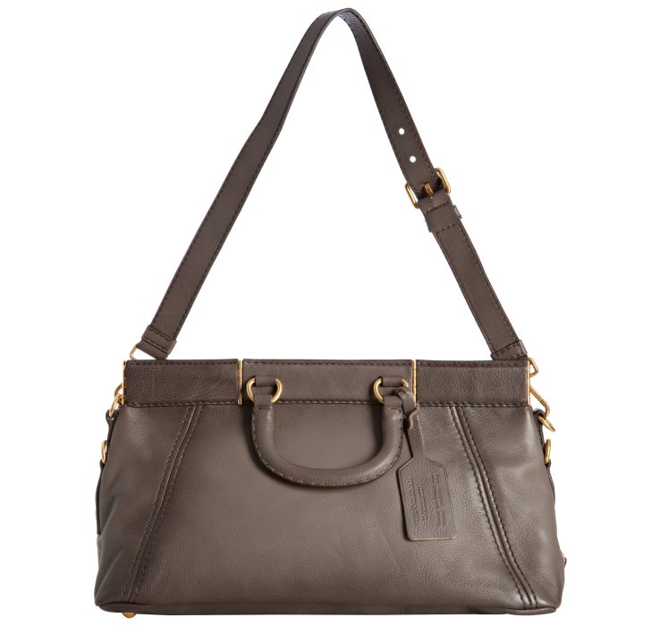 Prada Mud Deerskin Framed Satchel in Brown (mud) | Lyst