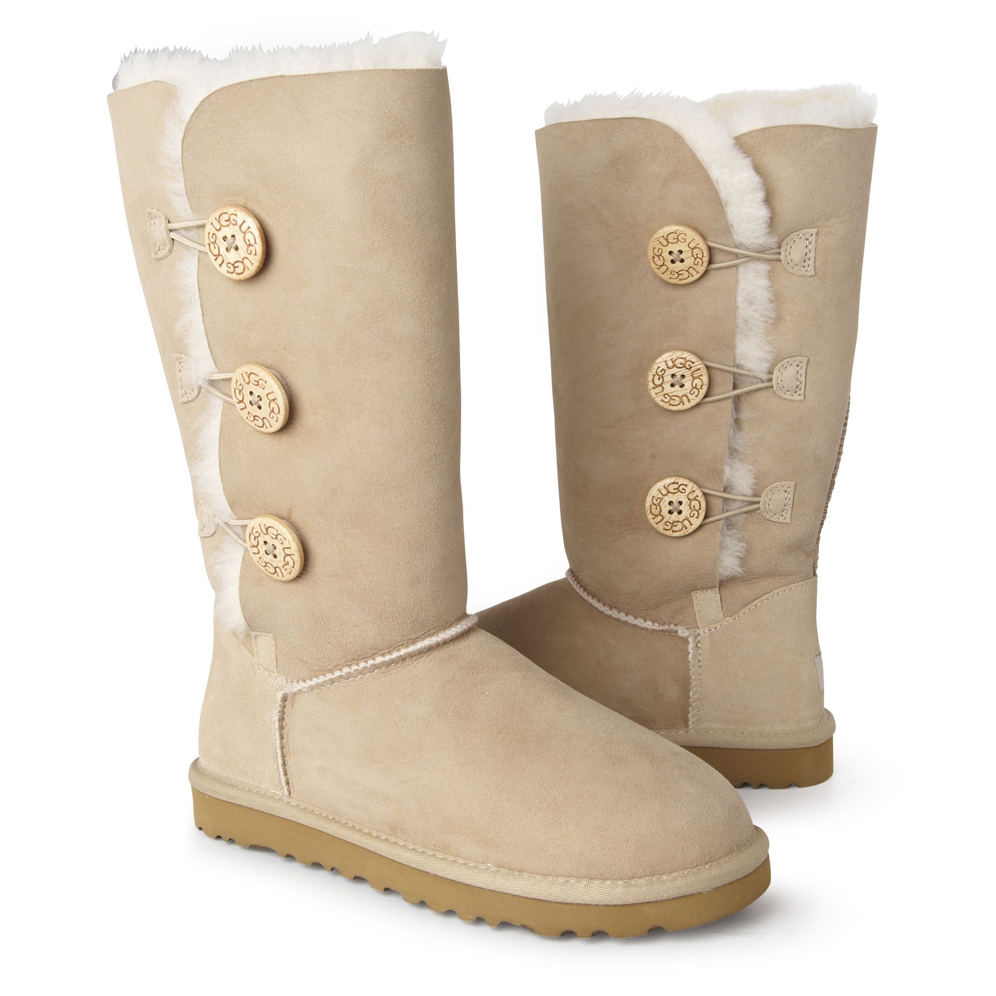 UGG Bailey Button Triplet Boots Tan in Brown Lyst