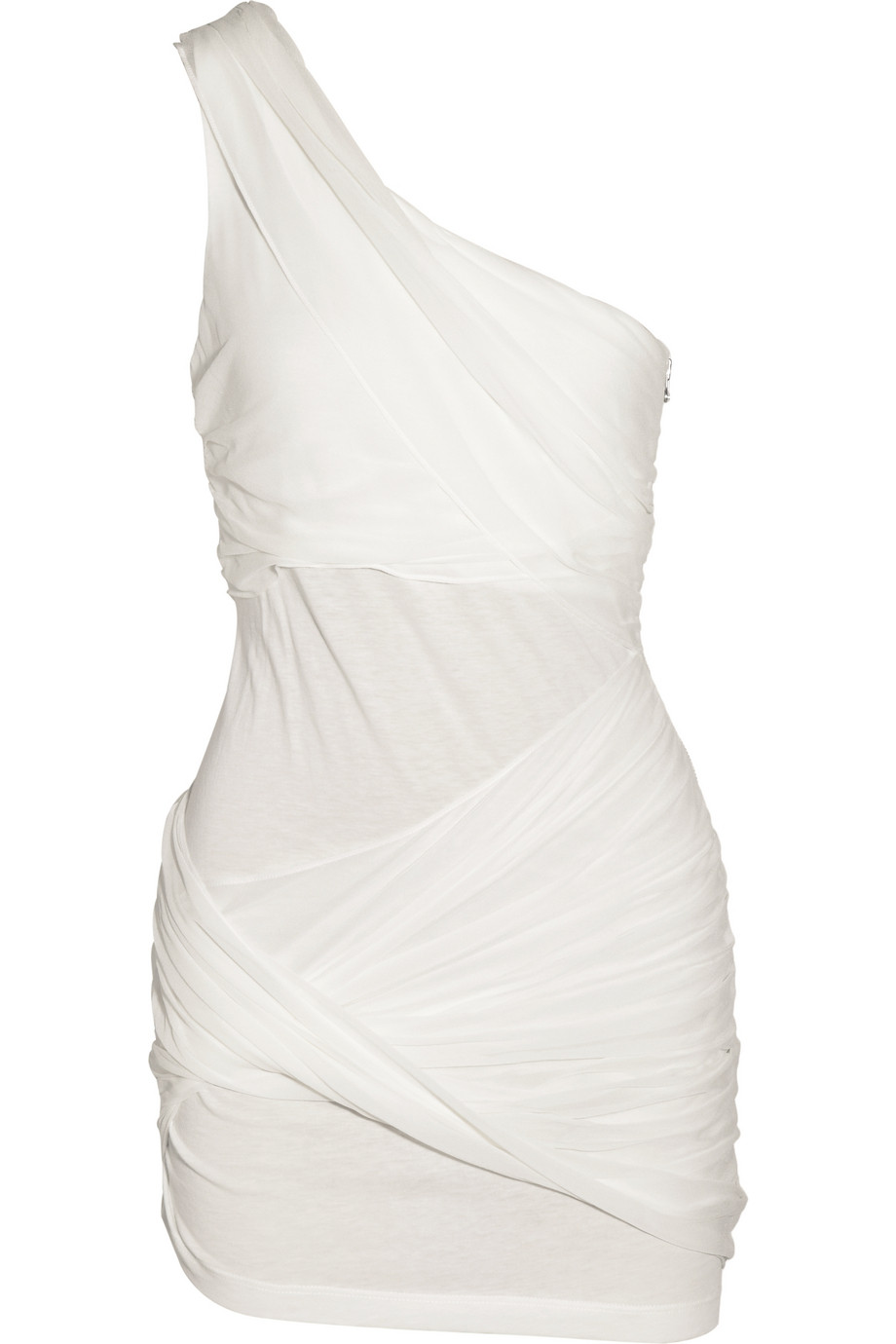 Lyst - Alice + olivia Asymmetric Silk-paneled Dress in White