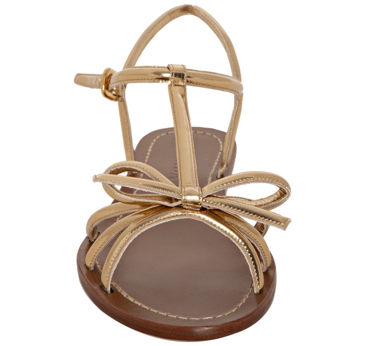 prada gold flat sandals