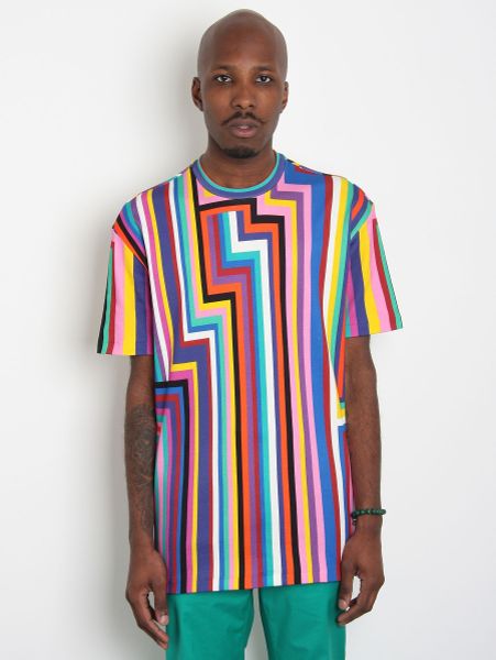 Jil Sander Mens Geometric Striped T Shirt in Multicolor for Men (multi ...