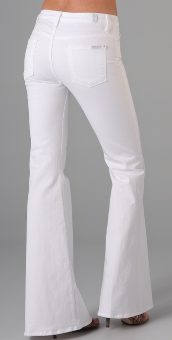 7 For All Mankind Bell Bottom in White | Lyst