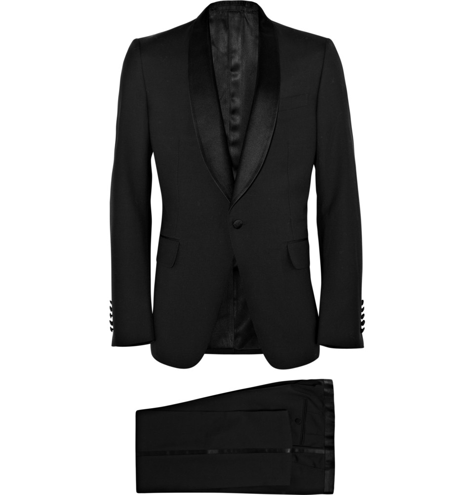 Gucci Wool Shawl Collar Tuxedo Suit in Black for Men Lyst