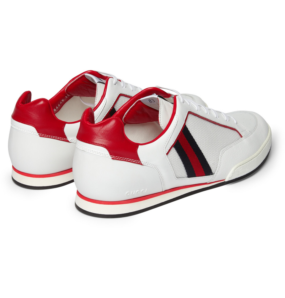 Gucci Leather Tennis Shoes in White for Men - Lyst