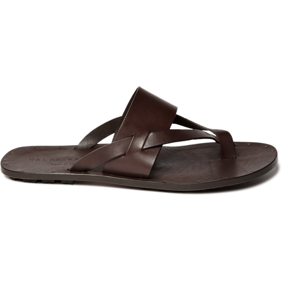  Polo  Ralph Lauren Leather Strap Sandals  in Brown  for Men  