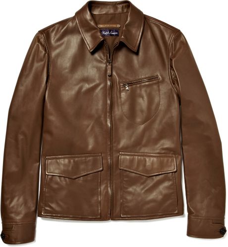 Ralph Lauren Purple Label Newsboy Leather Jacket in Brown for Men | Lyst