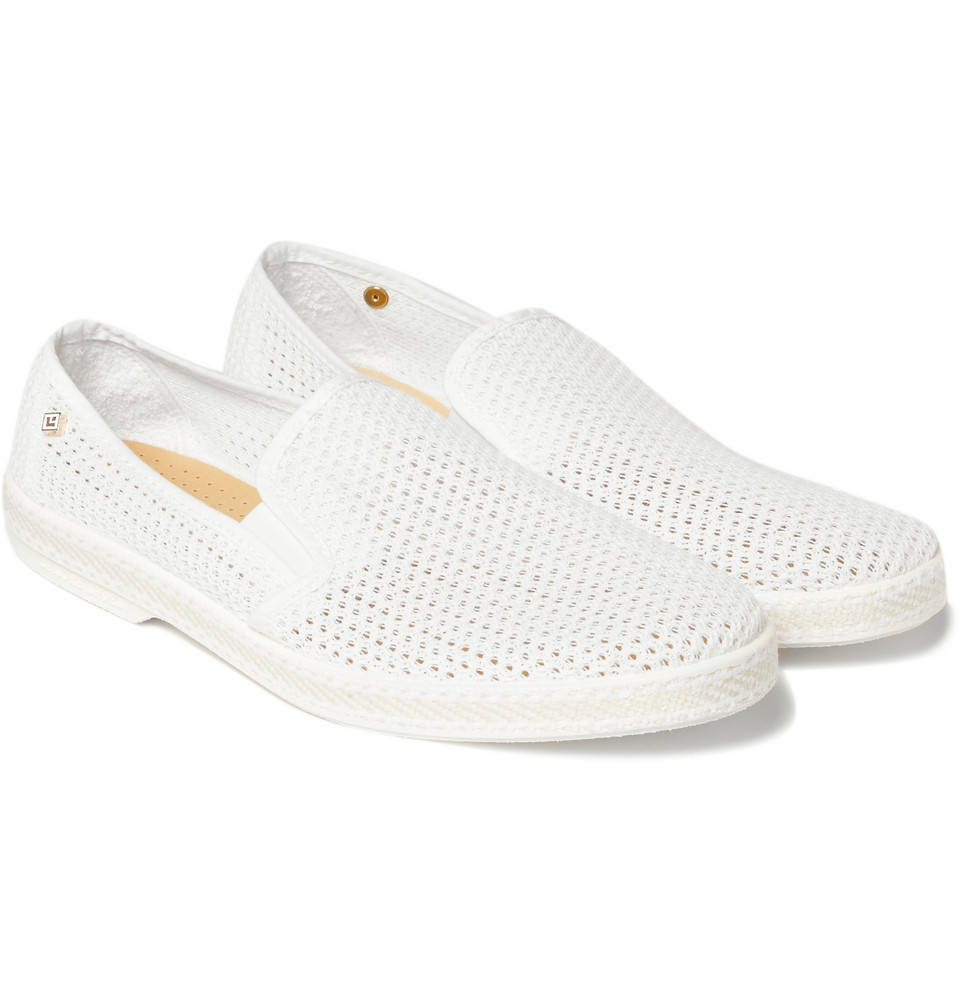 Rivieras White Mesh Slip-on Shoes for 