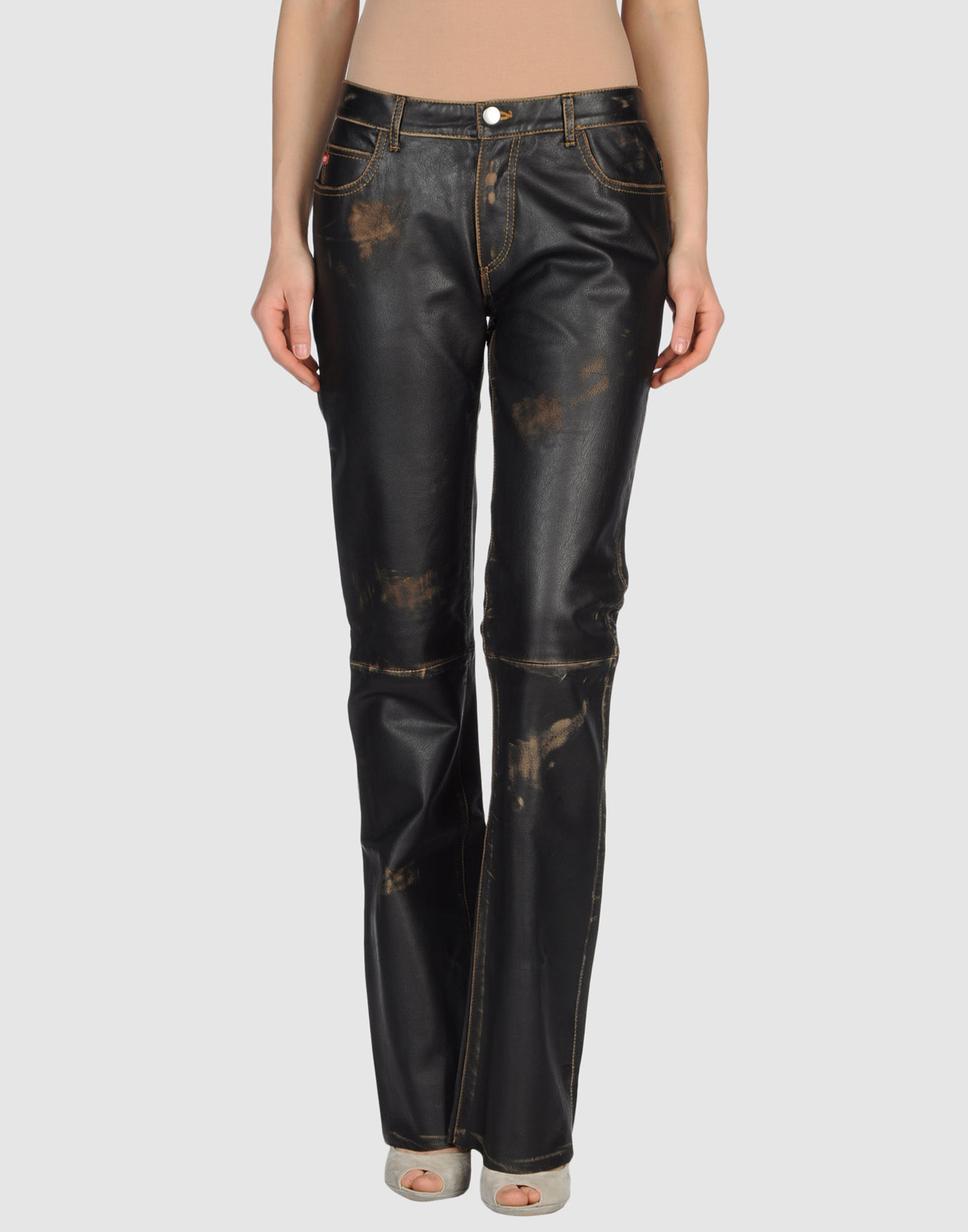 Miss Sixty Leather Pants in Black | Lyst