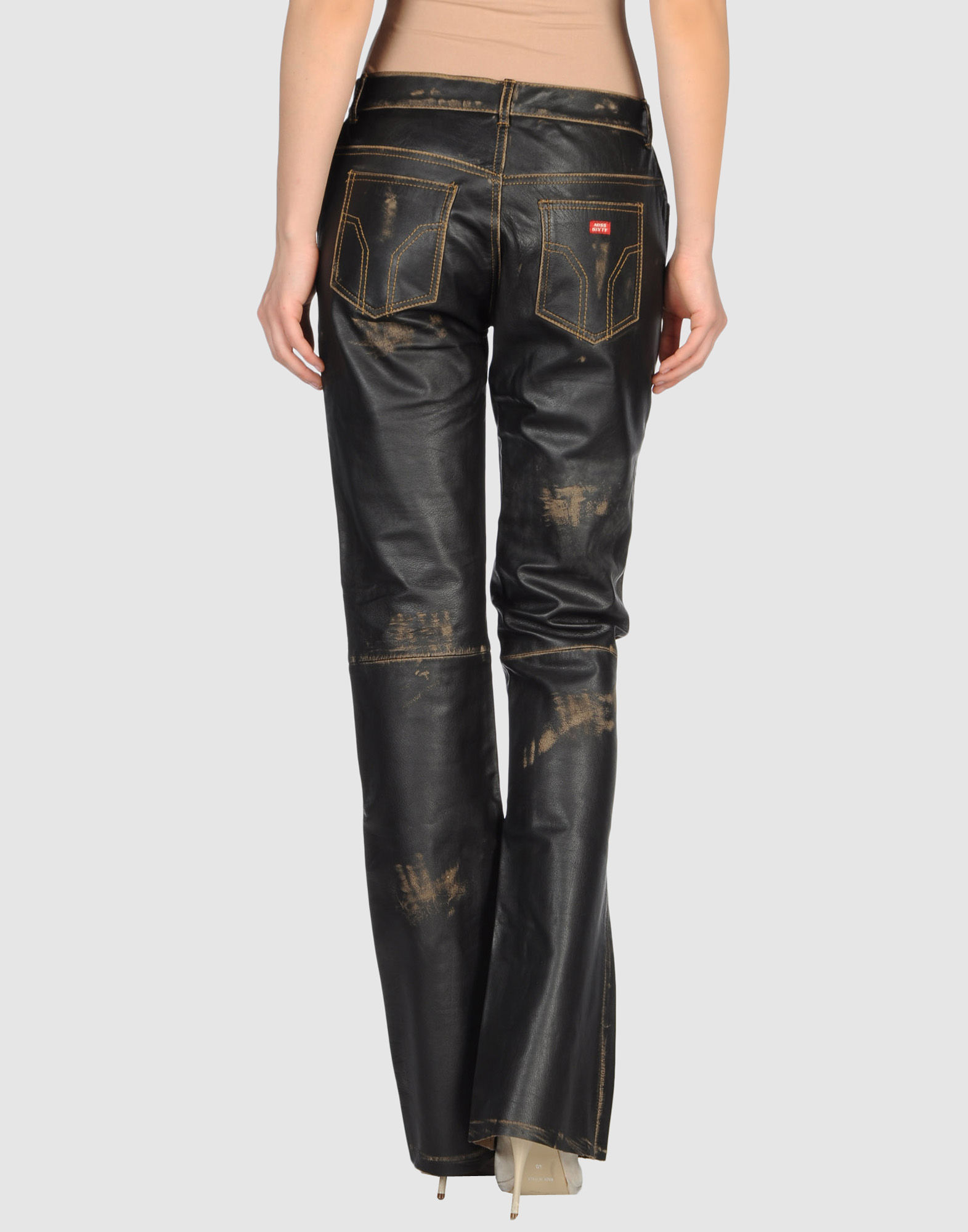 Miss Sixty Leather Pants in Black - Lyst