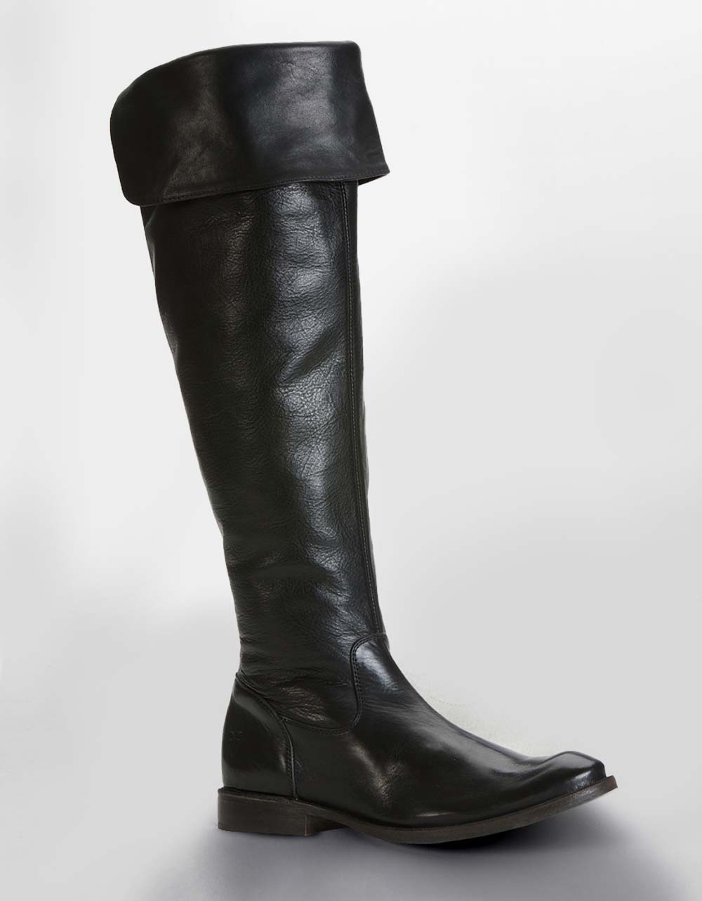 Frye Shirley Cuffed Tall Leather Boots in Black (Black Leather) | Lyst
