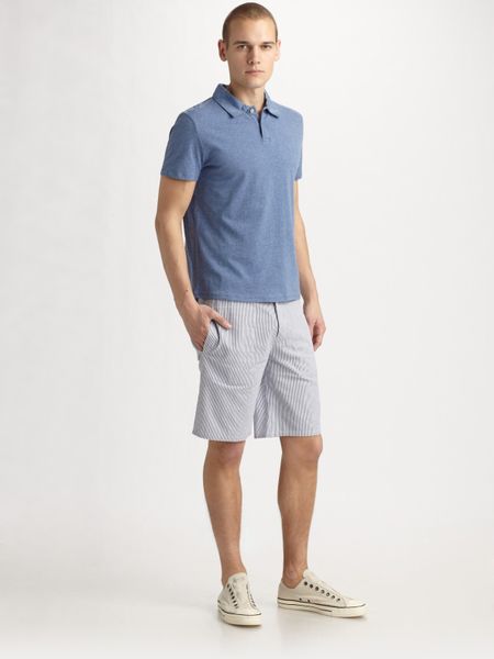 A.p.c. Seersucker Shorts in Blue for Men | Lyst
