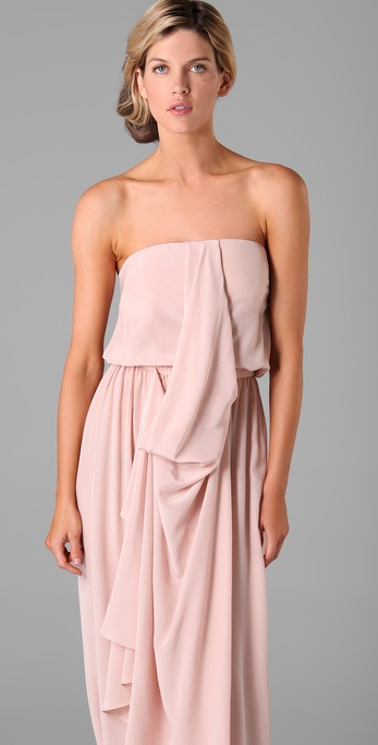 Zimmermann Strapless Draped Maxi Dress In Pink Lyst