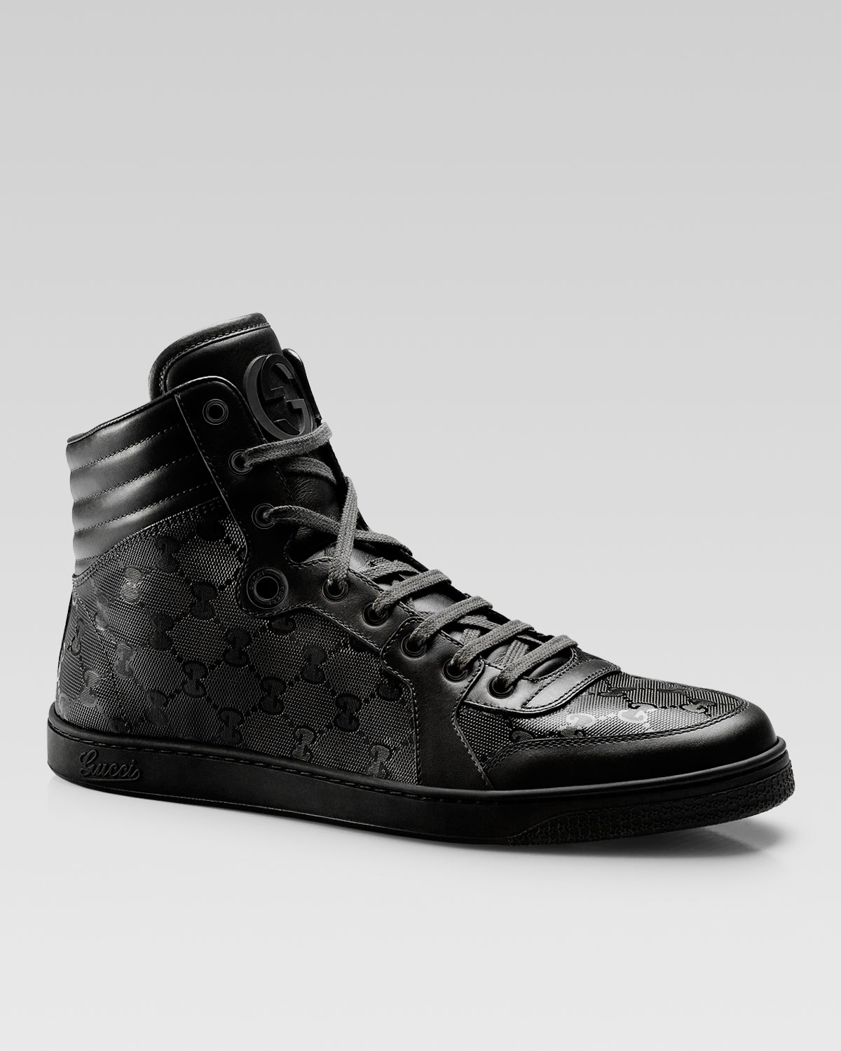Gucci Hi-top Interlocking-g Sneaker in Black | Lyst
