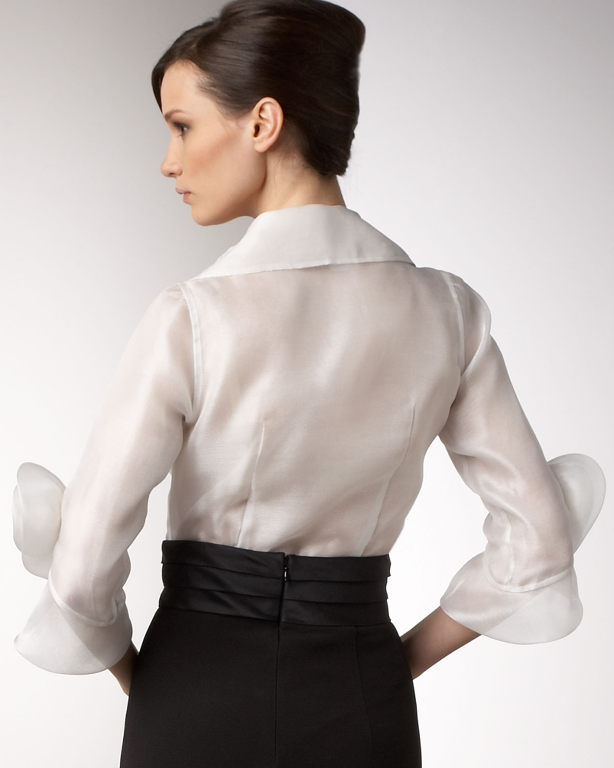 white cocktail blouse