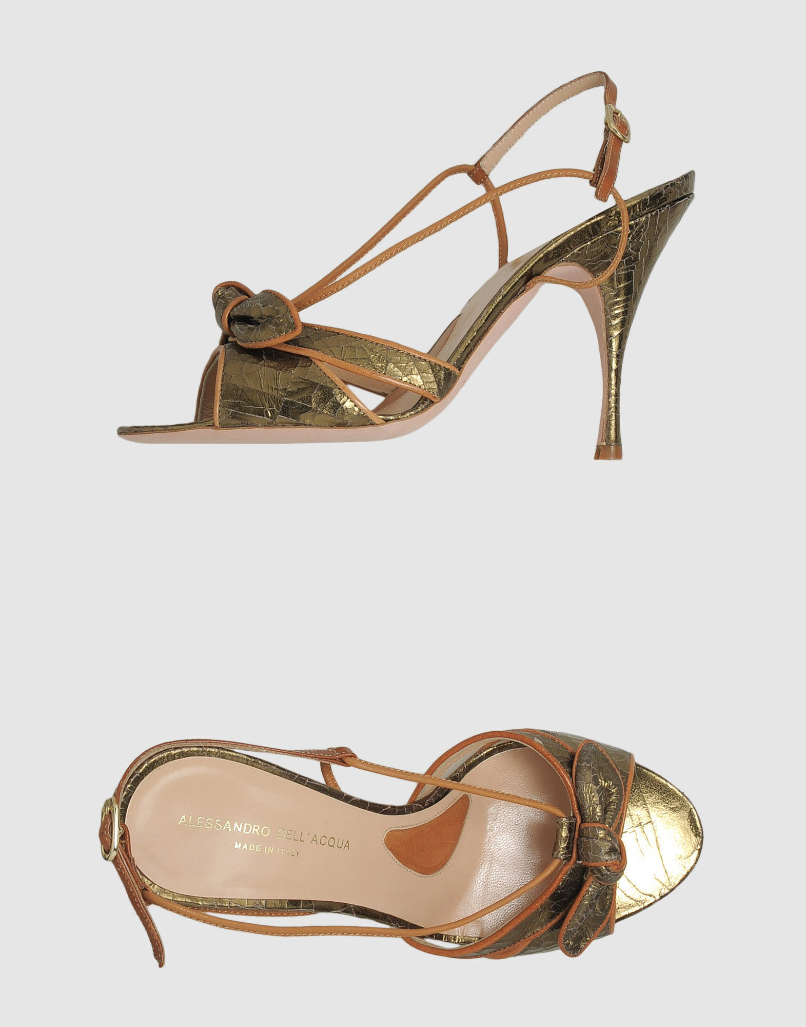 Alessandro Dell'acqua High-heeled Sandals in Gold (bronze) | Lyst