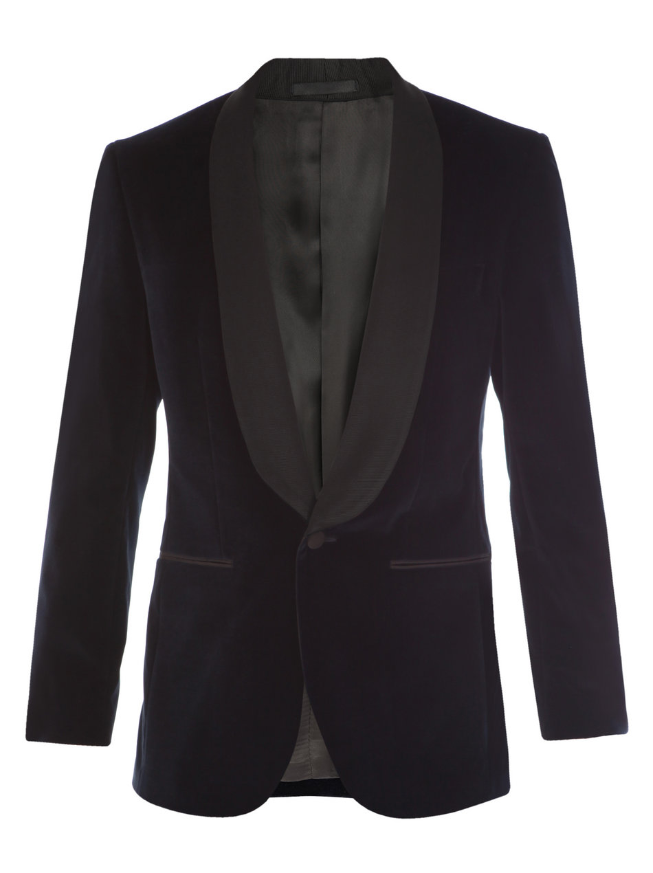A. Sauvage Velvet Shawl Collar Jacket in Blue for Men (navy) | Lyst