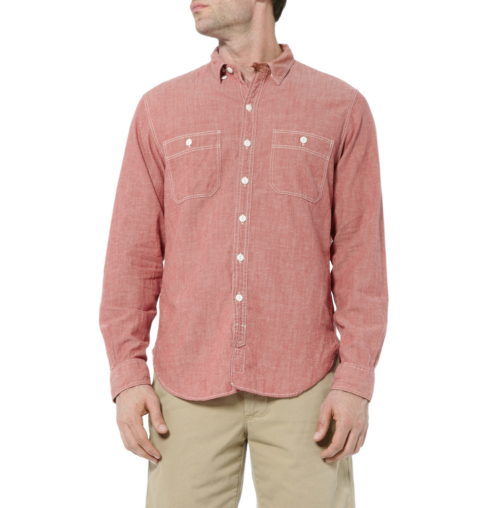 J.Crew Red Chambray Shirt for Men Lyst