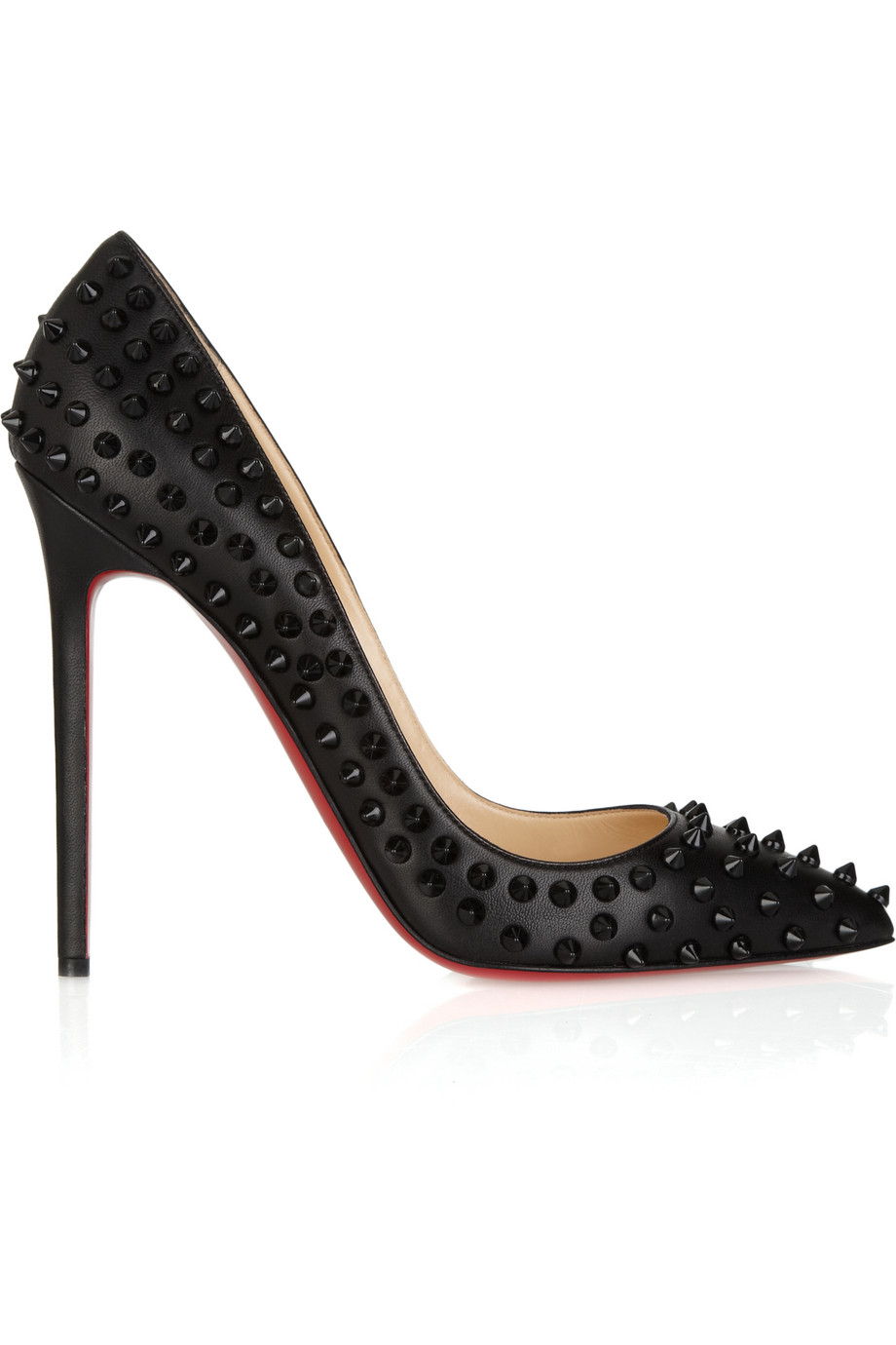 Christian Louboutin Pigalle Spikes 120 Studded Leather Pumps in Black