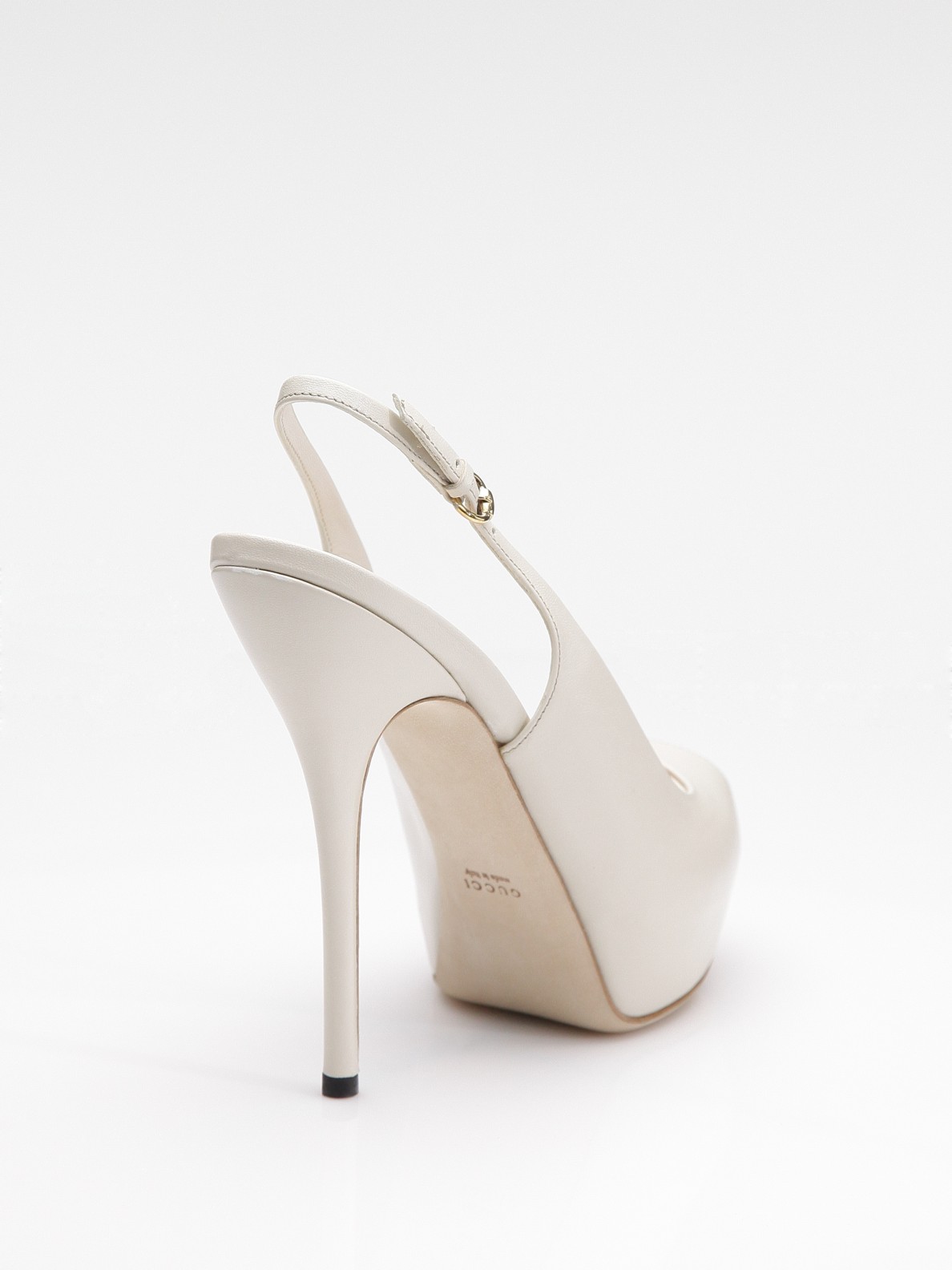 Gucci Sofia Slingback Peep Toe Pumps in White | Lyst