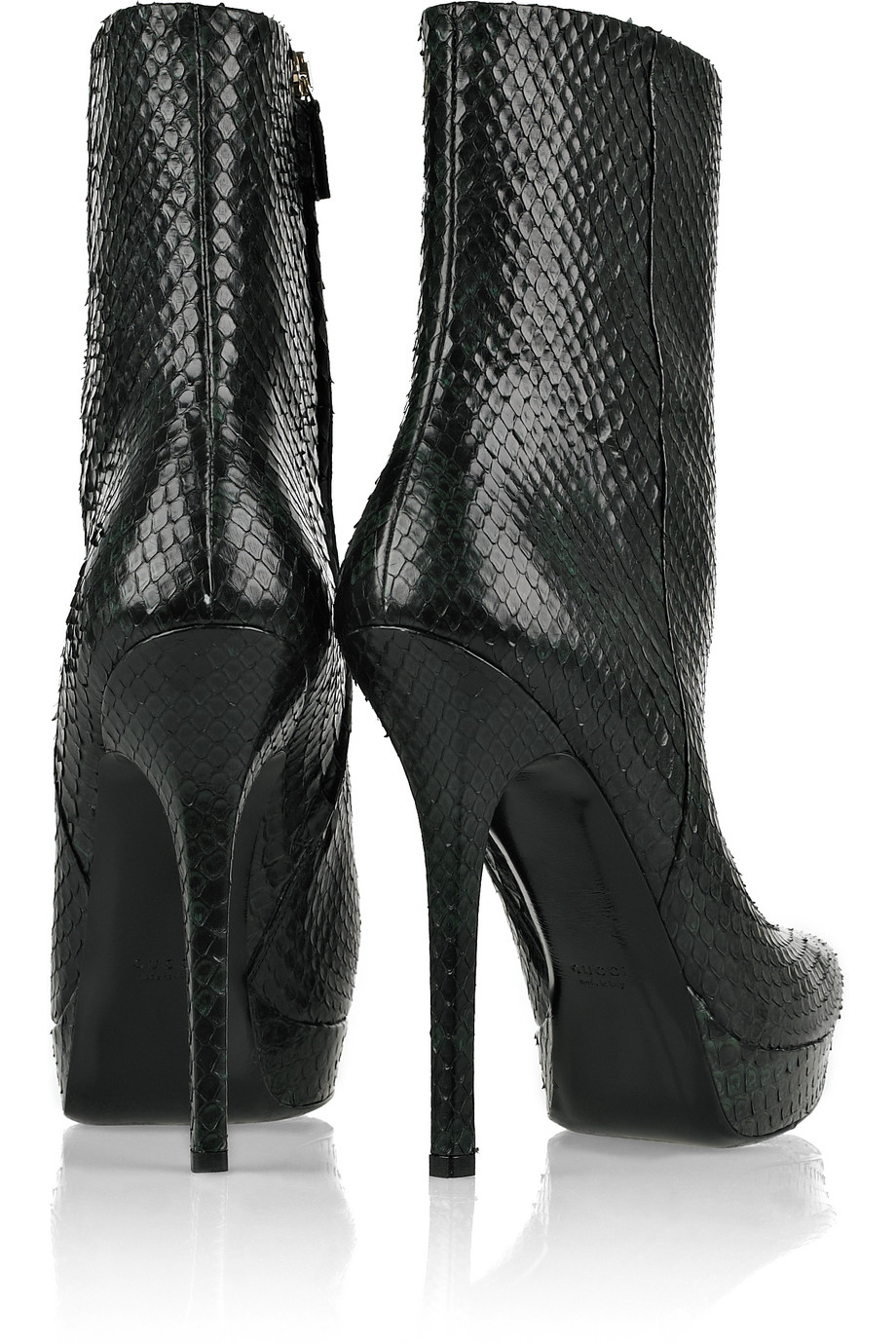 Gucci Python Ankle Boots in Green - Lyst