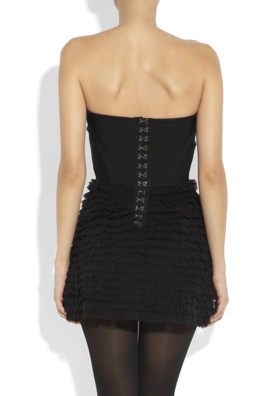 mini strapless black dress