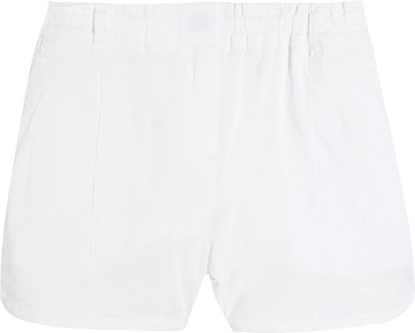 Theory Gwena Stretch Linen-blend Shorts in White - Lyst
