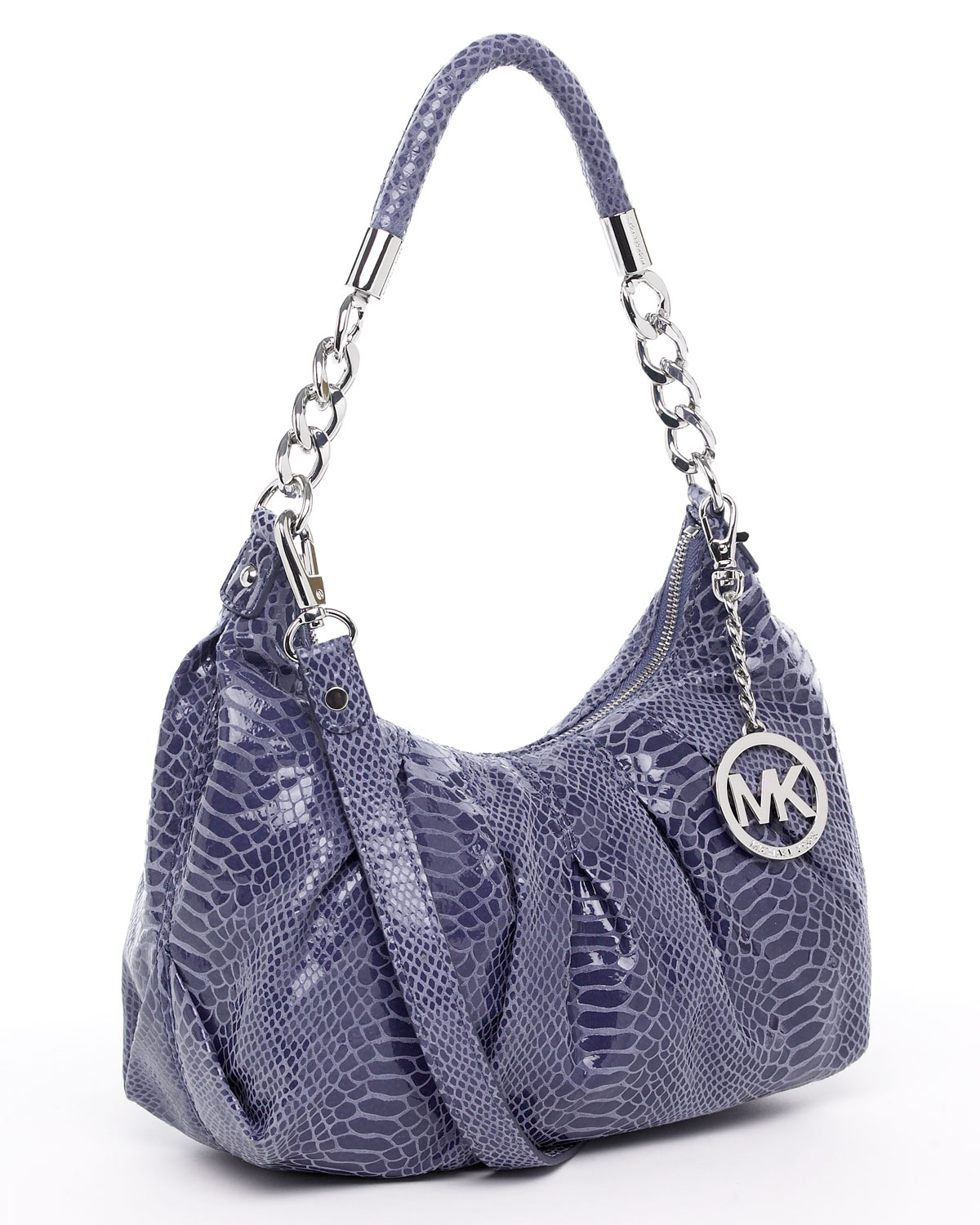 Michael Kors Michael Erin Medium Shoulder Bag Dark Denim Python in Purple Lyst