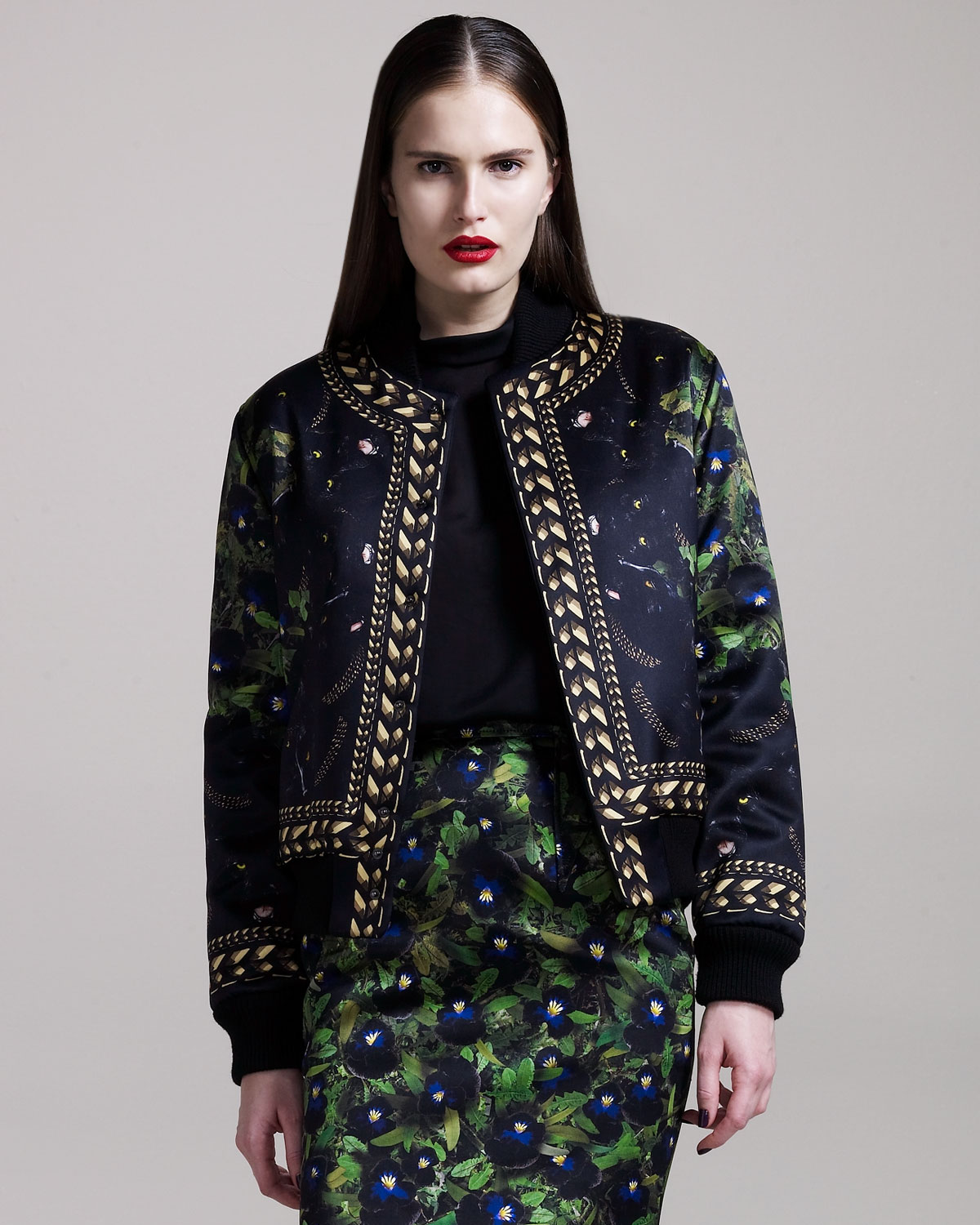 Givenchy Panther-print Bomber Jacket in Black (Blue) - Lyst