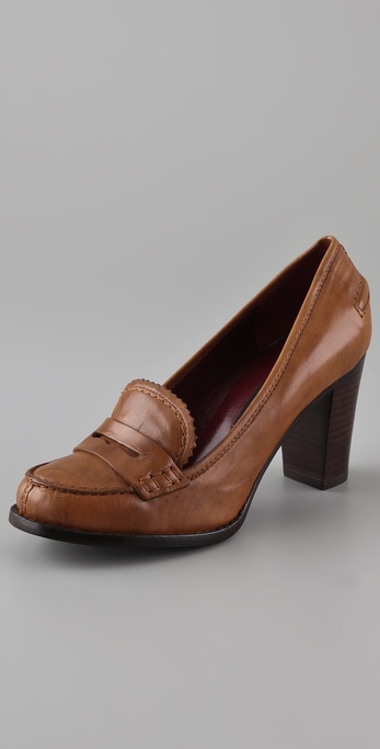 Marc By Marc Jacobs High Heel Penny Loafers in Brown | Lyst