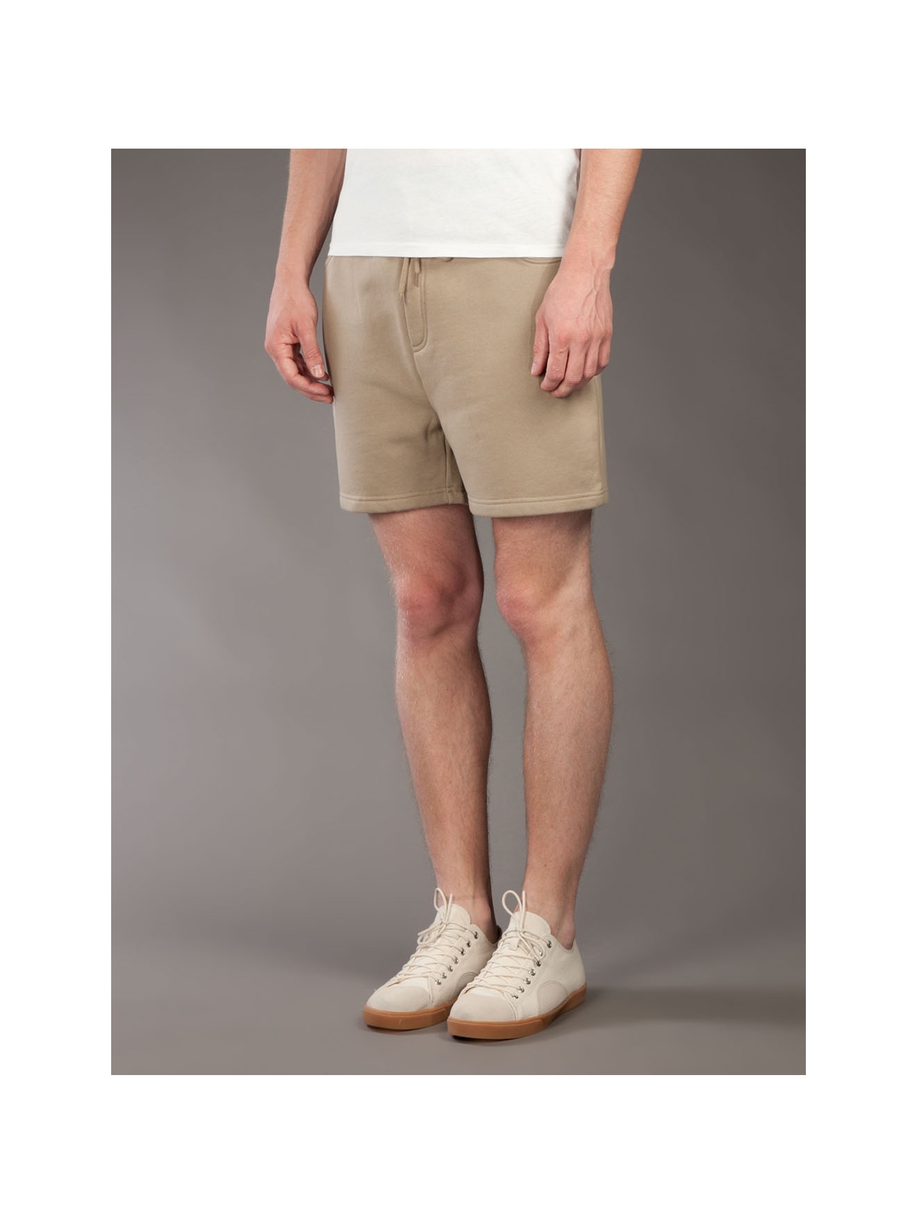 beige sweat shorts