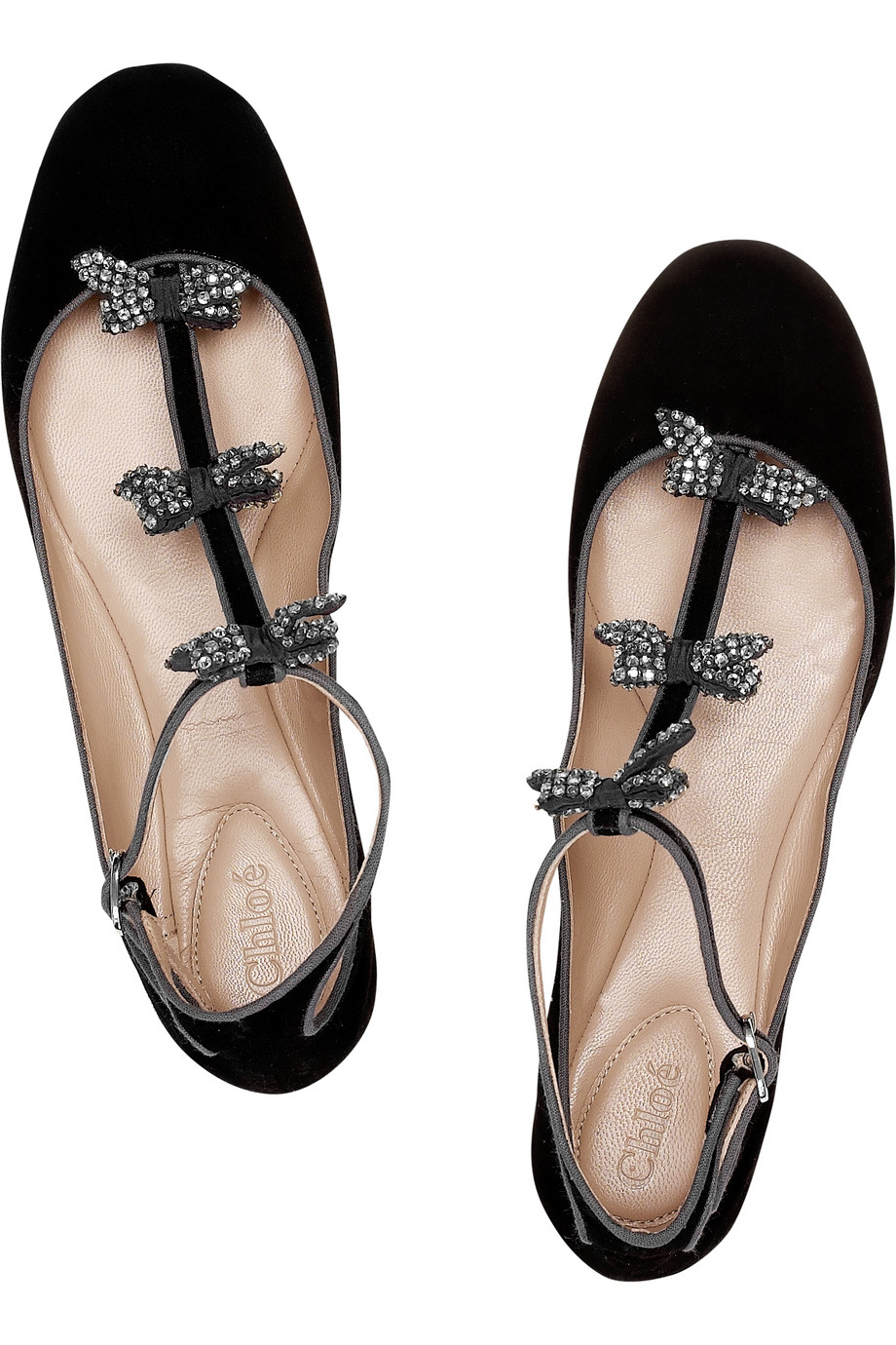 t bar ballerina flats