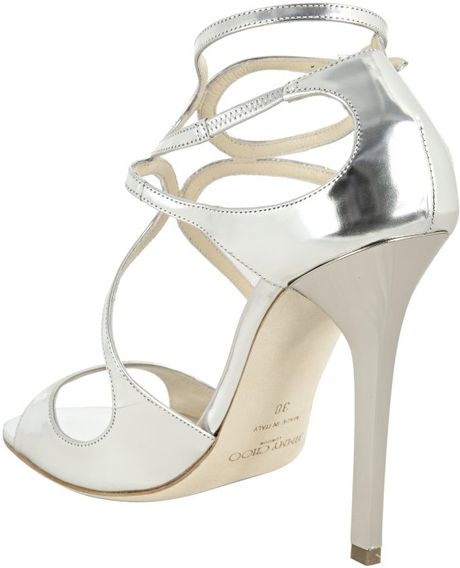 Jimmy Choo Lance Mirrored Sandals in Silver | Lyst