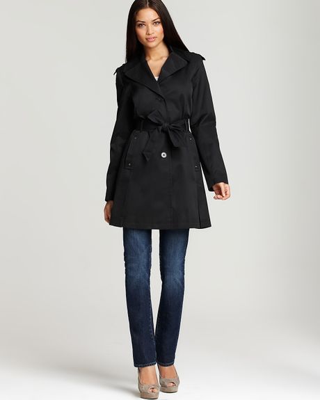 Dkny Melissa Cotton Single-breasted Trench Coat in Green | Lyst