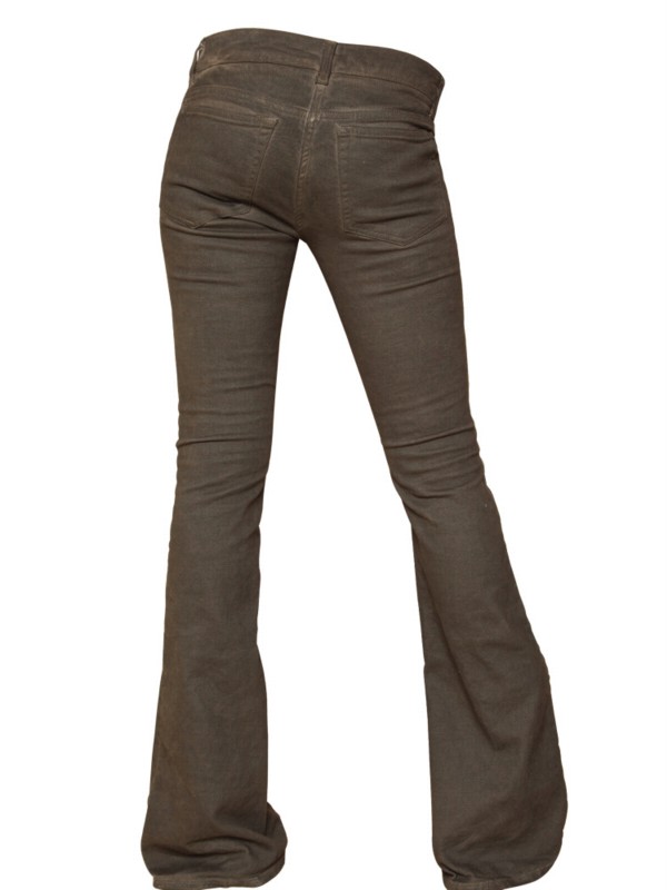 Balmain Cotton Drill Bell Bottom Jeans in Brown - Lyst