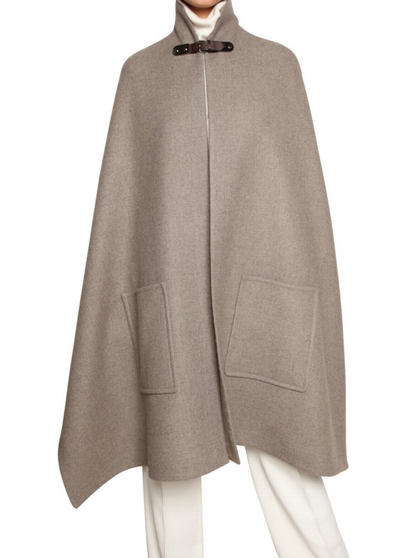 Chloé Wool Angora Cloth Cape Coat in Taupe (Brown) Lyst