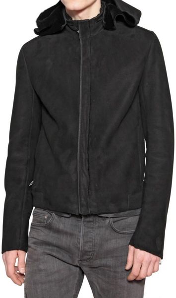 Dior Homme Shearling Leather Jacket in Black for Men | Lyst