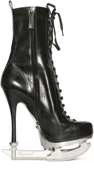 Dsquared2 160mm Calf Laced Ice Skate Boots in Black | Lyst