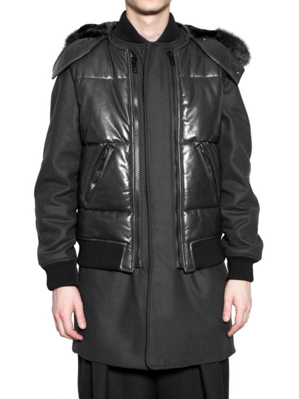 Givenchy Beaver Fur Vest & Wool Cloth Coat in Black for Men | Lyst