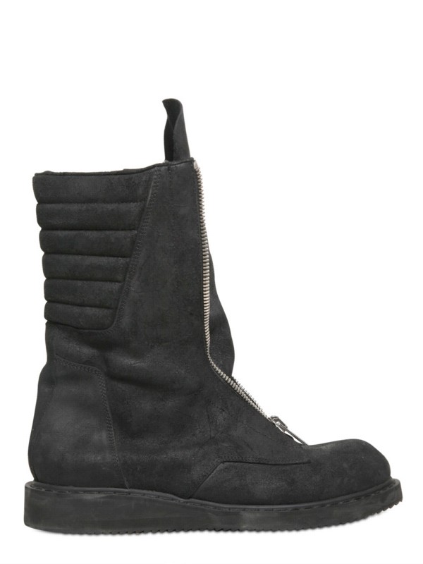 Rick Owens Mohawk Crust Zipped Low Boots in Black for Men | Lyst