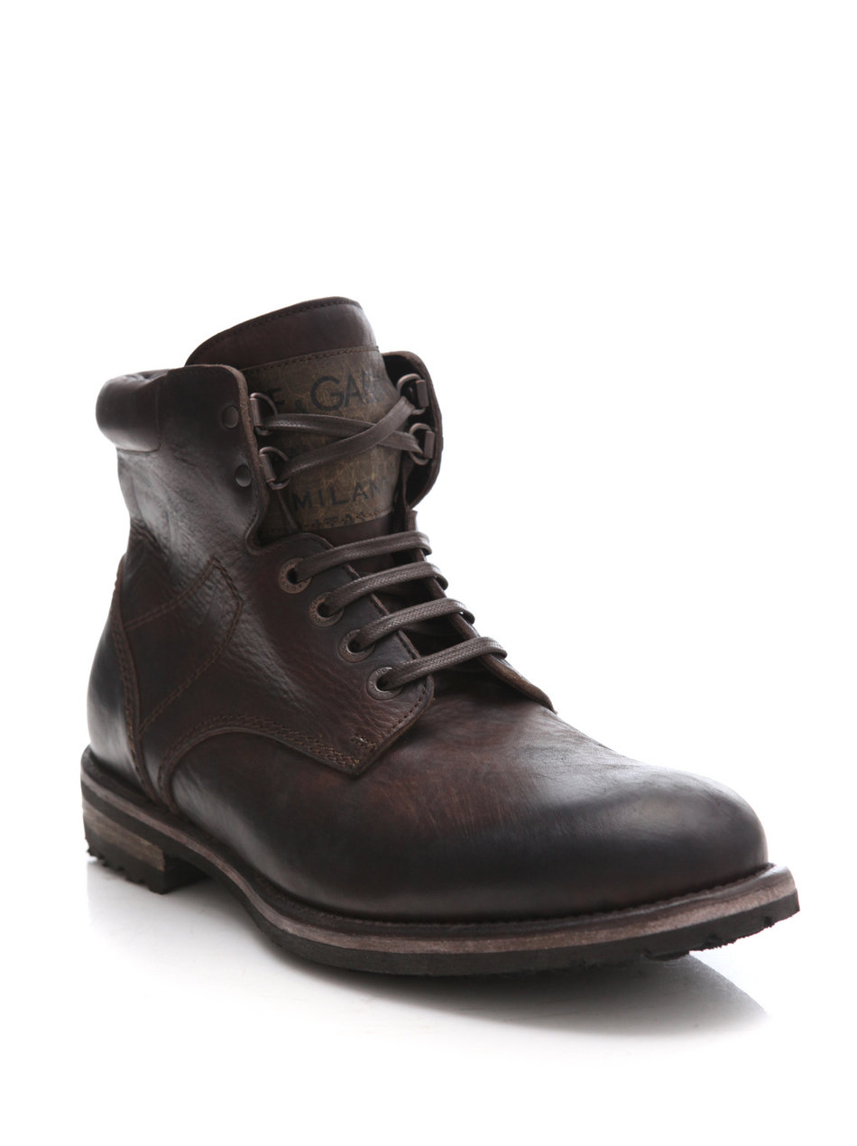 Dolce & Gabbana Adam Brody Lace Up Boots in Brown for Men | Lyst
