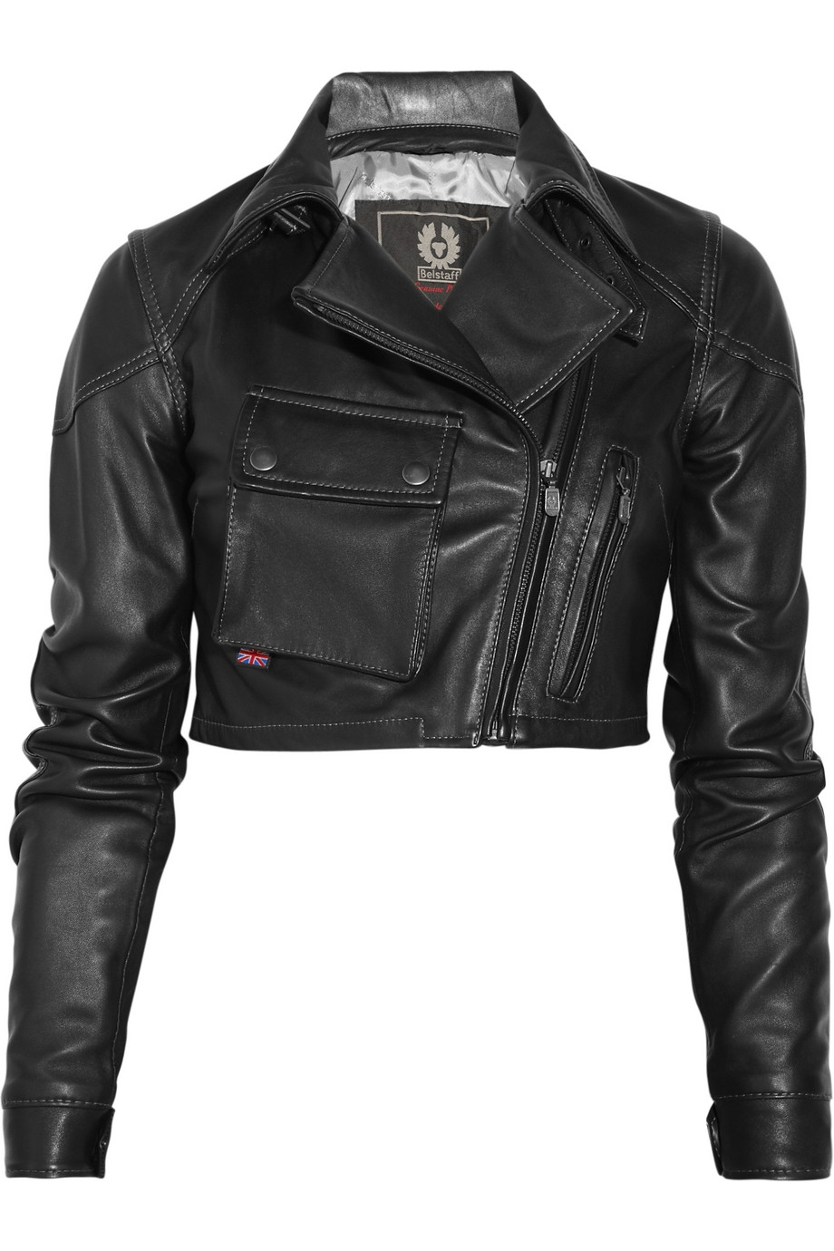 Lyst - Belstaff Blouson Lady Cropped Leather Jacket in Black