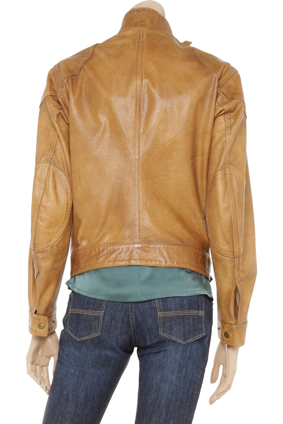 Belstaff Cougar Perforated-leather Jacket in Brown - Lyst