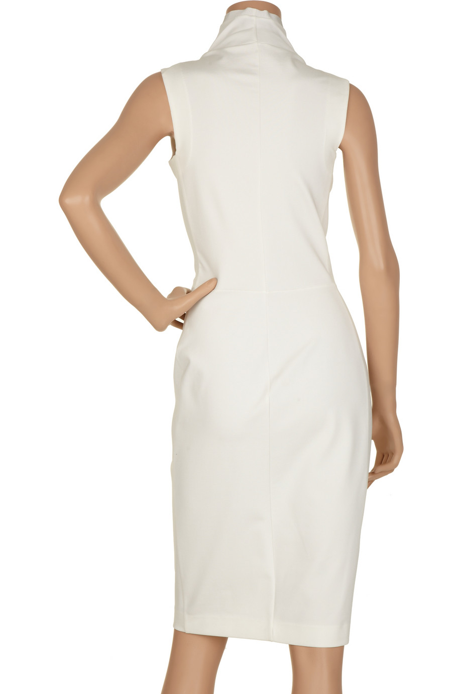 Calvin Klein Asymmetric Structured Stretch-jersey Dress in White - Lyst