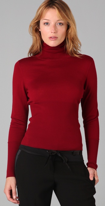 Lyst - Elie Tahari Hayden Turtleneck Sweater in Red