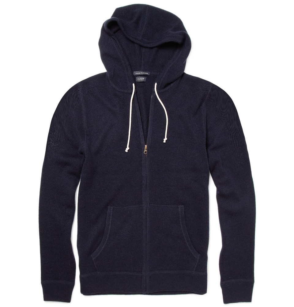 J.crew Cashmere Zip Up Hoodie in Blue for Men | Lyst