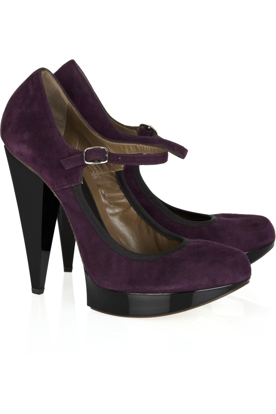 Marni Suede Platform Mary Jane Pumps in Purple Lyst