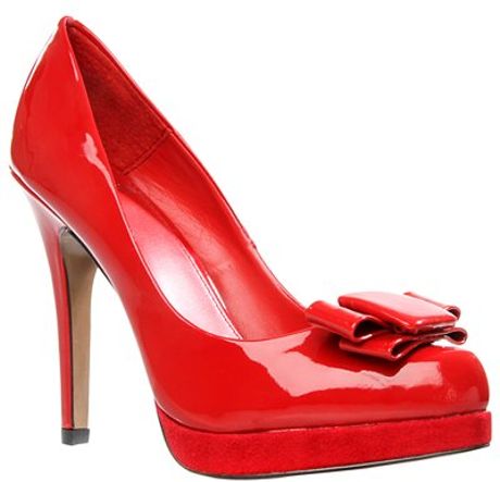 Carvela Kurt Geiger Andrea Bow Front Platform Court Shoes Red in Red | Lyst
