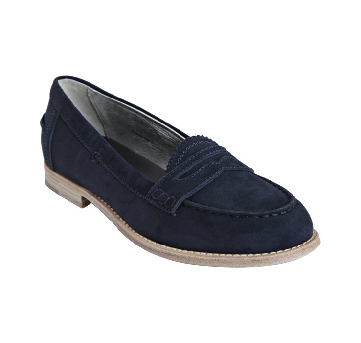 Tod's Navy Blue Suede Penny Loafers in Blue Lyst
