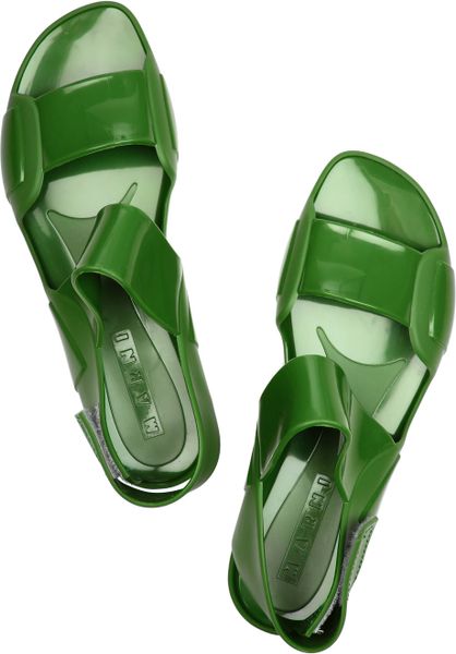 Marni Multi-strap Vinyl Sandals in Green | Lyst
