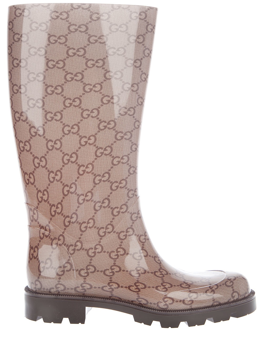 Gucci Monogrammed Wellies in Brown - Lyst